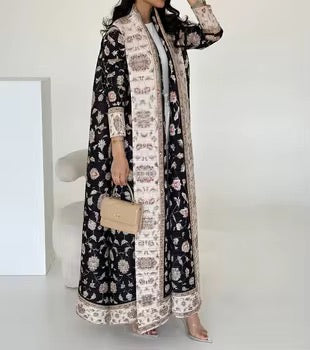 Luxury Embroidered Open Abaya for Women